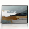 Abstract wall art featuring strokes and lines in a modern design, framed in black acrylic, showcasing a contemporary aesthetic ideal for stylish home decor.
