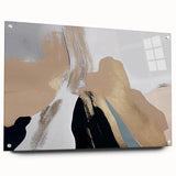 Abstract strokes and lines design wall art collection displayed in acrylic glass, showcasing vibrant colors and intricate details, ideal for modern home decor.
