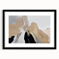 Abstract strokes and lines design wall art in a sleek black frame with a mat, showcasing a modern aesthetic suitable for contemporary home decor.