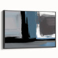Framed canvas wall art showcasing an abstract design of black strokes and lines, offering a modern aesthetic that enhances contemporary decor.
