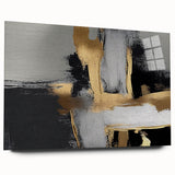 Abstract wall art featuring a vibrant design of colorful strokes and lines on acrylic glass, showcasing a contemporary aesthetic ideal for modern interiors.