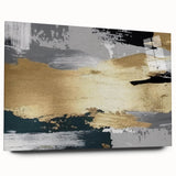 Abstract strokes and lines wall art design featuring vibrant colors and elegant patterns, displayed in a sleek acrylic glass frame, perfect for modern home decor.