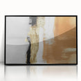 Framed wall art featuring an abstract design of colorful strokes and lines, displayed in a sleek black frame, perfect for modern home decor. Ideal for adding a vibrant touch to living spaces.