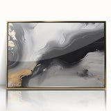 Framed wall art featuring an abstract design of colorful strokes and lines with a gold acrylic front, perfect for modern home decor. Ideal for enhancing contemporary interiors.