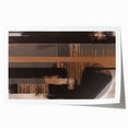 Abstract wall art print featuring vibrant strokes and lines in shades of blue, orange, and gold, rolled and ready for display in a modern decor setting.