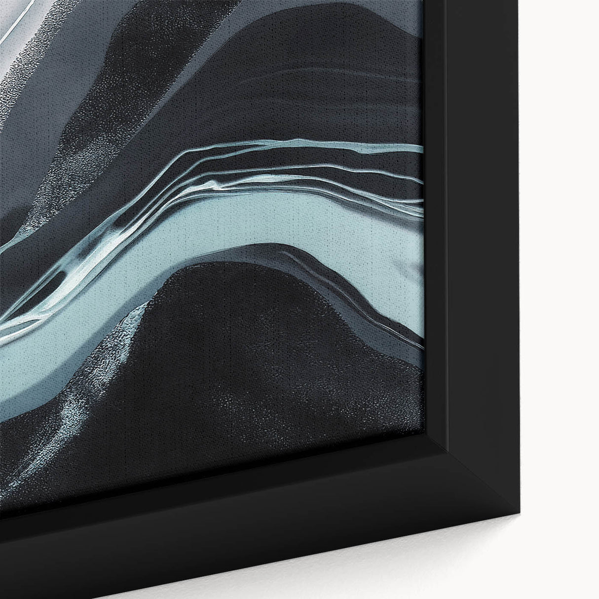 Close-up of framed abstract wall art showcasing vibrant strokes and lines in a modern design, ideal for contemporary home decor. The intricate details and bold colors enhance any living space, creating a striking visual focal point.