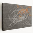 Abstract strokes and lines design on stretched canvas wall art, showcasing vibrant colors and dynamic patterns, ideal for modern home decor and artistic settings.