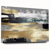 Abstract wall art featuring dynamic strokes and lines in vibrant colors, displayed in an acrylic glass frame from the 791 collection, showcasing a modern aesthetic.