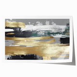 Abstract wall art featuring vibrant strokes and lines in shades of blue, orange, and yellow, showcasing a modern design ideal for contemporary decor. Perfect for enhancing living spaces with artistic flair.