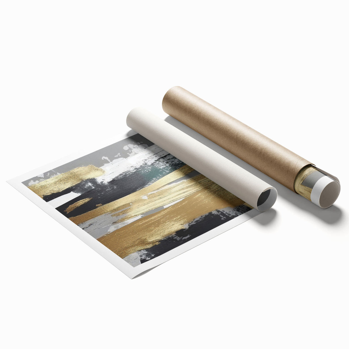 Abstract wall art print showcasing dynamic strokes and lines in vibrant colors, ideal for modern decor. Perfectly rolled for easy framing and display.