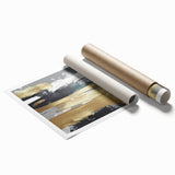 Abstract wall art print showcasing dynamic strokes and lines in vibrant colors, ideal for modern decor. Perfectly rolled for easy framing and display.