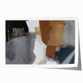 Abstract wall art print featuring vibrant strokes and lines in shades of blue, orange, and yellow, ideal for modern home decor. Perfect for adding a pop of color to any living space.