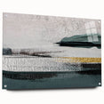 Abstract wall art featuring vibrant strokes and lines in a modern acrylic glass frame, showcasing a contemporary design ideal for enhancing home decor. The artwork is presented from a side view, highlighting its sleek profile and pin attachments, perfect for adding a pop of color to any room.