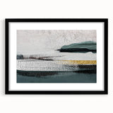 Abstract wall art design showcasing dynamic strokes and lines in a black frame with a mat, perfect for modern interior decor and artistic expression.