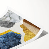 Abstract strokes and lines design in vibrant colors, showcasing a contemporary wall art print ideal for modern decor, rolled and ready for display.