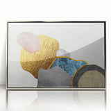 Framed acrylic wall art showcasing an abstract design with vibrant strokes and lines in silver hues, perfect for modern home decor. Ideal for enhancing any living space or office environment.