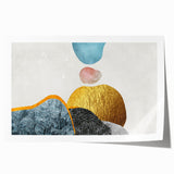 Abstract wall art print showcasing a dynamic composition of colorful strokes and lines, ideal for modern home decor, presented in a rolled format for easy framing.