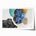 Abstract wall art showcasing vibrant strokes and lines in shades of blue, orange, and yellow, ideal for modern home decor or office aesthetics. The design captures dynamic movement and energy, perfect for enhancing interior spaces.