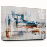 Abstract strokes and lines design wall art collection displayed in acrylic glass, showcasing vibrant colors and modern aesthetics, perfect for contemporary decor.