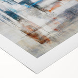 Abstract wall art featuring a vibrant design of colorful strokes and lines on rolled canvas, ideal for modern decor. Perfect for adding a contemporary touch to any space.