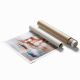 Abstract wall art print showcasing a vibrant composition of colorful strokes and lines, perfect for modern home decor. Ideal for enhancing living spaces.