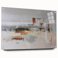 Abstract strokes and lines in vibrant colors create a modern wall art design, displayed in acrylic glass with metal pins, enhancing any contemporary space.