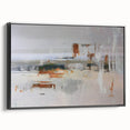Framed abstract wall art featuring dynamic strokes and lines in black and white, showcasing a modern design perfect for contemporary home decor. Ideal for enhancing gallery walls or minimalist spaces, this canvas adds a stylish touch to any interior.