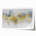 Abstract wall art featuring colorful strokes and lines in vibrant hues of blue, orange, and yellow, designed to enhance contemporary home decor. This rolled print is ideal for modern living spaces, adding a touch of artistic flair and visual interest.