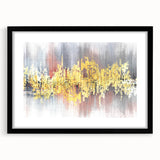 Abstract wall art print showcasing dynamic strokes and lines in a contemporary design, framed with a sleek black mat, perfect for modern interiors.