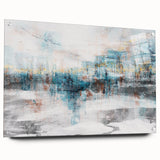 Abstract strokes and lines design wall art collection displayed in a side view, showcasing vibrant colors and intricate patterns, framed with stylish pins for an elegant touch.