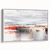 Framed canvas wall art showcasing an abstract design of colorful strokes and lines in a modern aesthetic, displayed from a side view against a bright background. Perfect for contemporary home decor.
