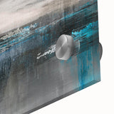 Abstract wall art featuring vibrant strokes and lines in shades of blue, yellow, and pink, showcasing a modern design perfect for contemporary decor.