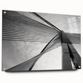 Large abstract wall art on acrylic, featuring swirling greys and blues, ideal for bedroom or dining room decor.