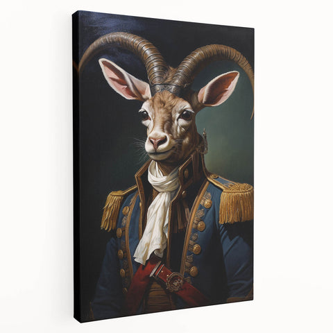 Stretched canvas wall art showcasing a side view of a vibrant antelope design, perfect for animal lovers and nature-themed decor, adding a touch of wilderness to any space.