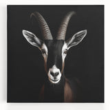 "Stretched canvas wall art showcasing a vibrant antelope design, featuring earthy tones and intricate detailing, perfect for enhancing any nature-inspired decor."