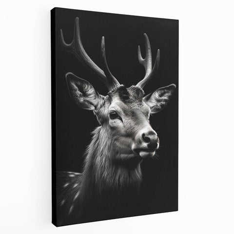 Side view of a vibrant stretched canvas wall art featuring an antelope design, showcasing intricate details and warm earth tones, perfect for nature-themed decor.