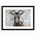 Black-framed wall art featuring an elegant antelope design, showcasing intricate details and vibrant colors, perfect for enhancing home decor in a stylish living space.