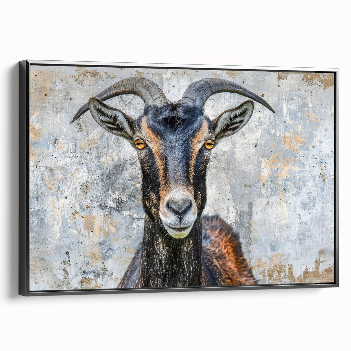 Framed canvas wall art showcasing a side view of an elegant antelope design, featuring intricate details and a sleek black frame, perfect for enhancing modern decor.