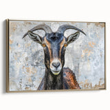 Framed wall art featuring a stunning gold-toned antelope design, showcasing intricate details and vibrant colors, perfect for enhancing modern home decor.