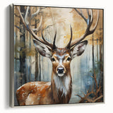 Silver-framed wall art showcasing a side view of an elegant antelope design, perfect for adding a touch of wildlife-inspired decor to any room.