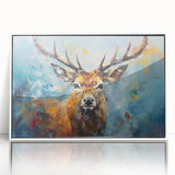 Framed acrylic wall art showcasing a vibrant antelope design, featuring intricate details and a white frame, ideal for enhancing modern decor with a touch of wildlife elegance.