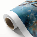 Vibrant rolled canvas artwork showcasing a striking antelope design, perfect for wildlife enthusiasts. The colorful print features intricate details and rich textures, ideal for enhancing home decor. Packaged securely for shipping in a durable cardboard tube.