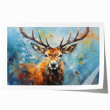 Rolled wall art print showcasing a vibrant antelope design, featuring earthy tones and intricate patterns, perfect for nature-inspired decor in any space.