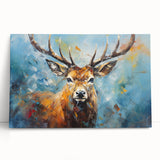 Stretched canvas wall art featuring a vibrant antelope design, showcasing intricate details and rich colors, perfect for wildlife enthusiasts and home decor.