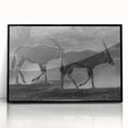 Framed black wall art showcasing an elegant antelope design, featuring vibrant colors and intricate details, perfect for enhancing modern decor in living spaces.