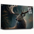 Side view of an acrylic glass wall art collection depicting a vibrant antelope design, showcasing intricate details and colorful accents, ideal for wildlife enthusiasts.