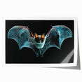 Rolled print of a bat-themed wall art design showcasing intricate wildlife illustrations in earthy tones, perfect for nature enthusiasts and home decor.