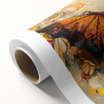 Rolled canvas wall art showcasing a striking bat design with intricate details, perfect for wildlife enthusiasts and home decor, packaged securely for delivery.