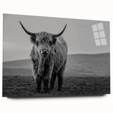 Side view of a striking acrylic wall art piece featuring a majestic buffalo, designed by Bisson, showcasing vivid colors and intricate details, perfect for wildlife enthusiasts.
