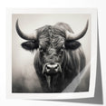 Buffalo wildlife wall art design showcasing a majestic bison against a natural landscape, printed on glossy canvas for vibrant colors and detailed textures.